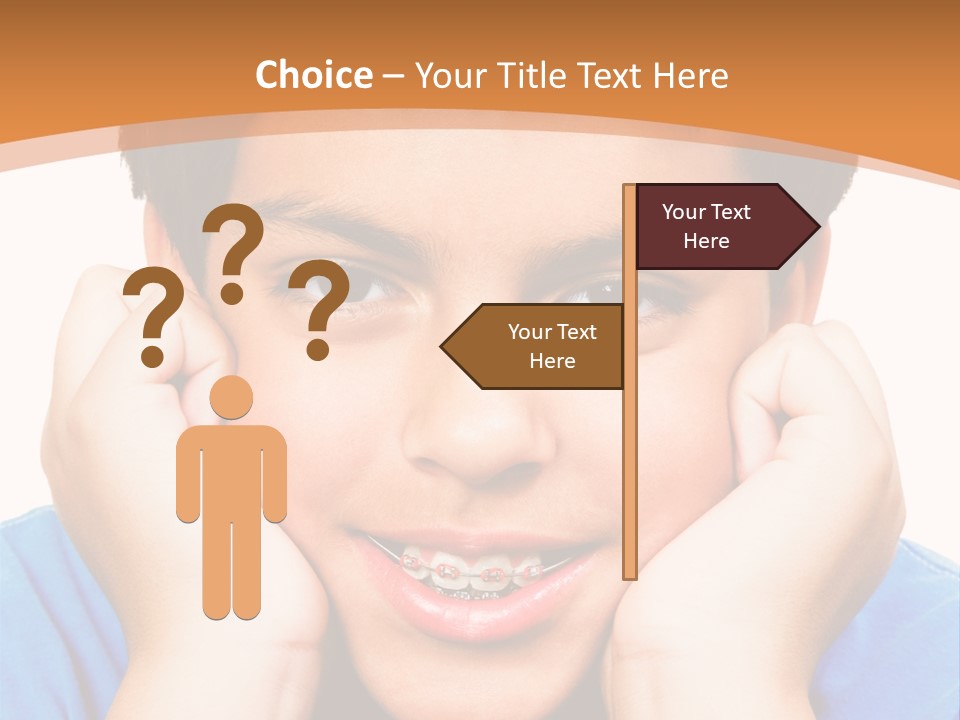 Portrait Of A Boy Smiling Isolated Over White PowerPoint Template