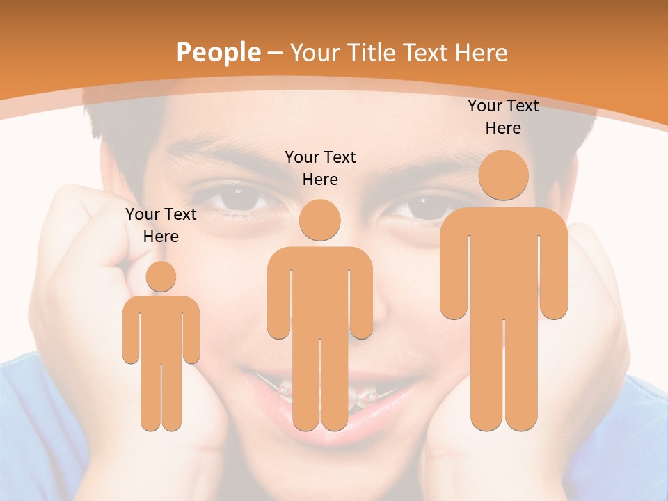 Portrait Of A Boy Smiling Isolated Over White PowerPoint Template