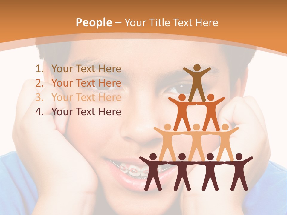 Portrait Of A Boy Smiling Isolated Over White PowerPoint Template