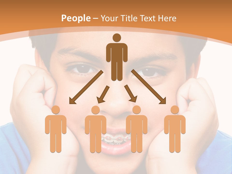 Portrait Of A Boy Smiling Isolated Over White PowerPoint Template