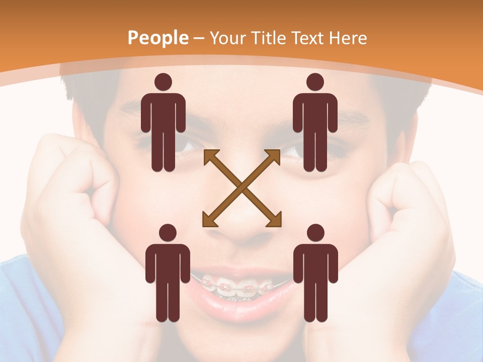 Portrait Of A Boy Smiling Isolated Over White PowerPoint Template