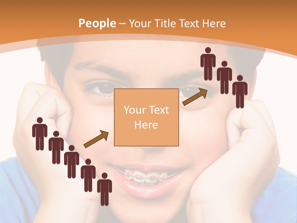 Portrait Of A Boy Smiling Isolated Over White PowerPoint Template