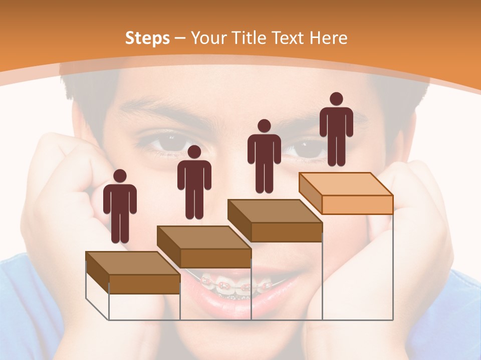 Portrait Of A Boy Smiling Isolated Over White PowerPoint Template