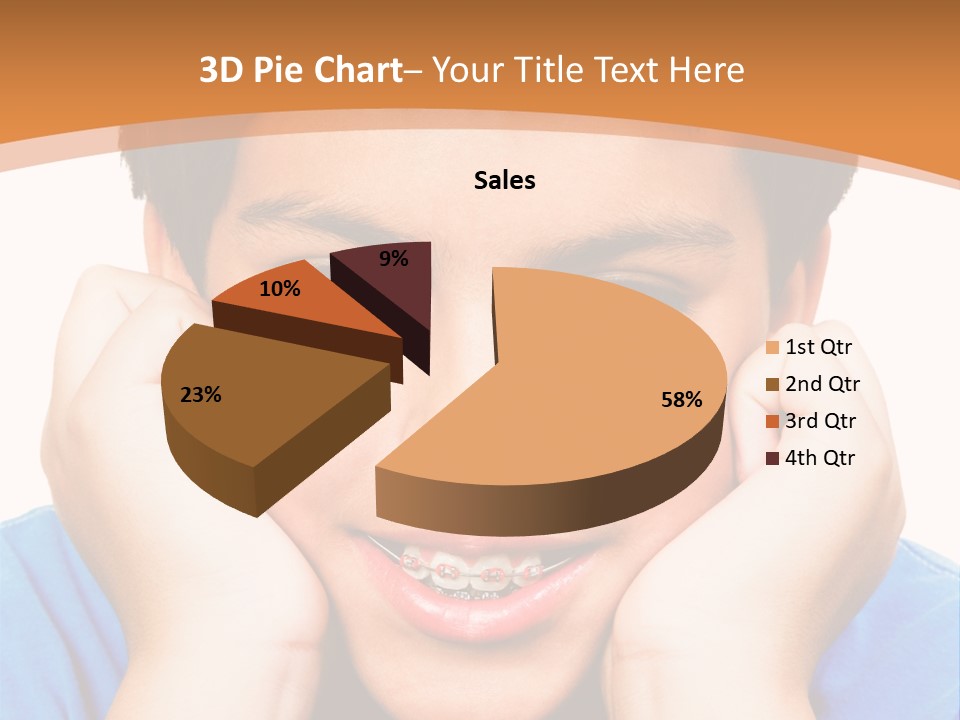 Portrait Of A Boy Smiling Isolated Over White PowerPoint Template