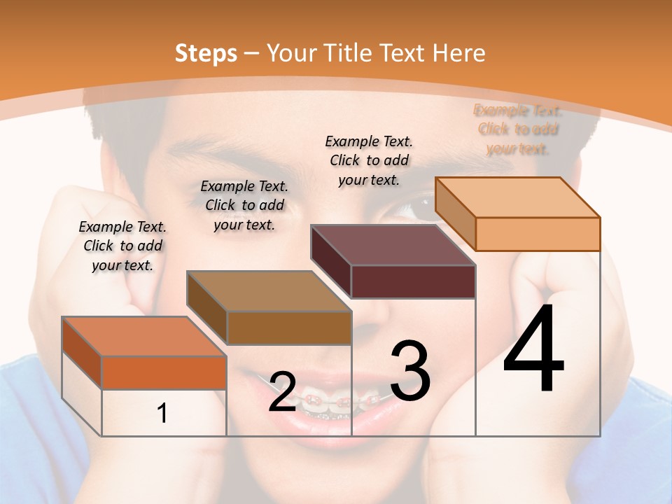 Portrait Of A Boy Smiling Isolated Over White PowerPoint Template