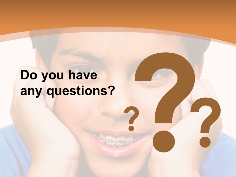 Portrait Of A Boy Smiling Isolated Over White PowerPoint Template