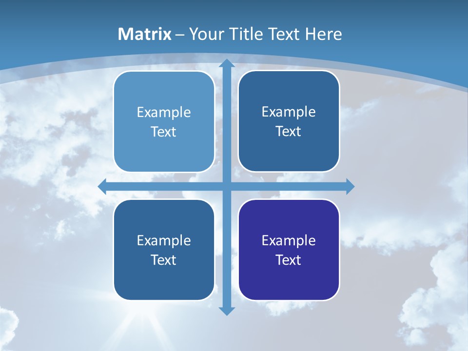 Beautiful Sky With Bright Sun And Fluffy Clouds PowerPoint Template