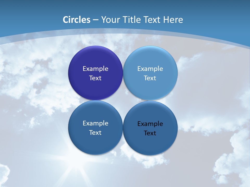 Beautiful Sky With Bright Sun And Fluffy Clouds PowerPoint Template