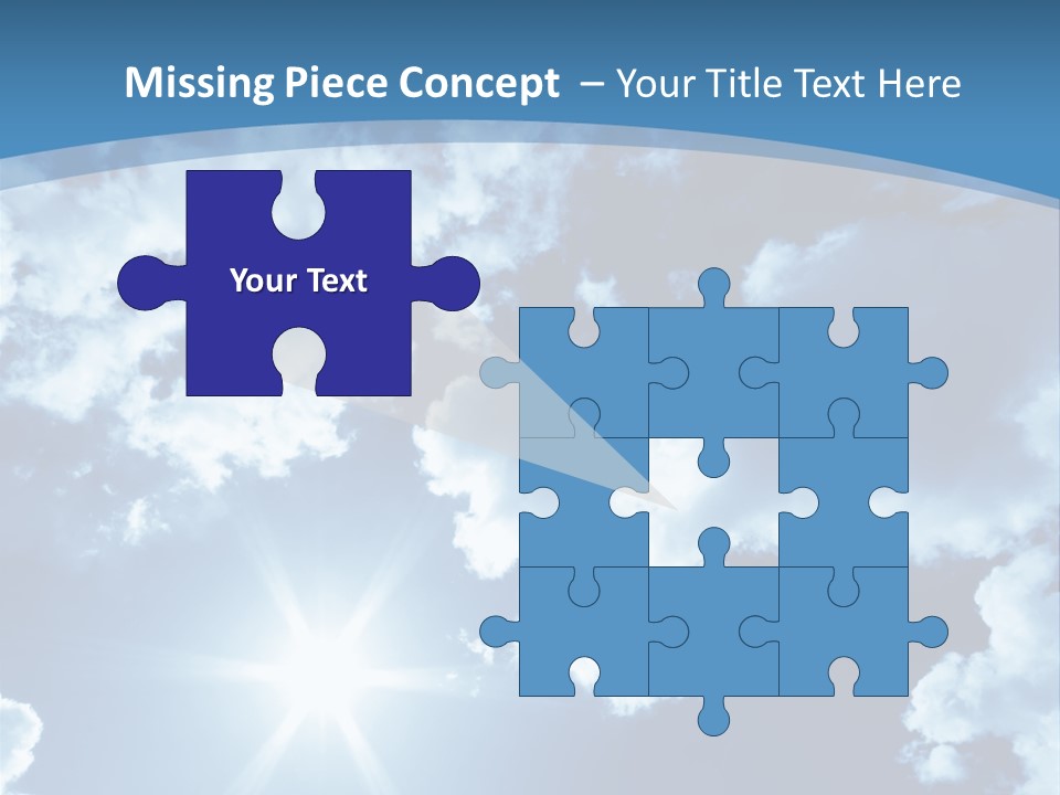 Beautiful Sky With Bright Sun And Fluffy Clouds PowerPoint Template