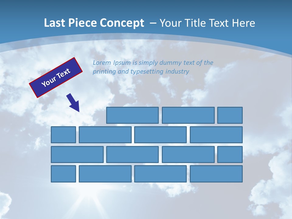 Beautiful Sky With Bright Sun And Fluffy Clouds PowerPoint Template