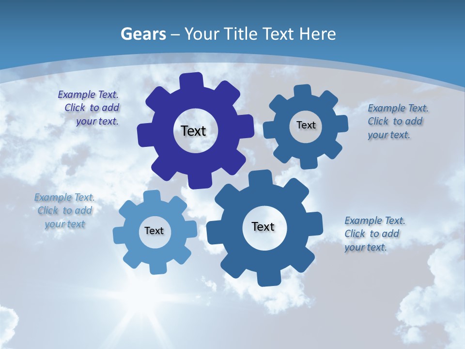 Beautiful Sky With Bright Sun And Fluffy Clouds PowerPoint Template