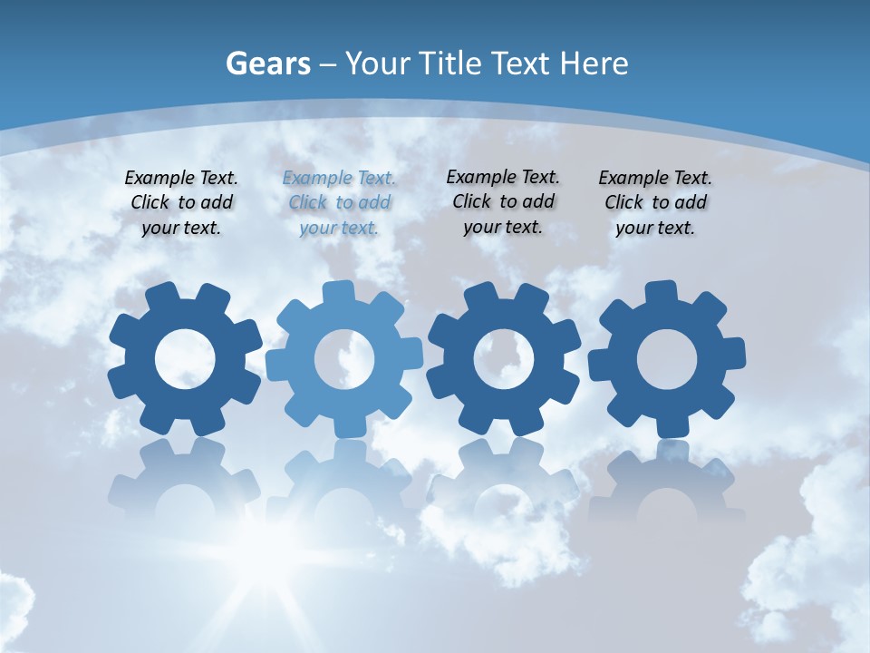 Beautiful Sky With Bright Sun And Fluffy Clouds PowerPoint Template