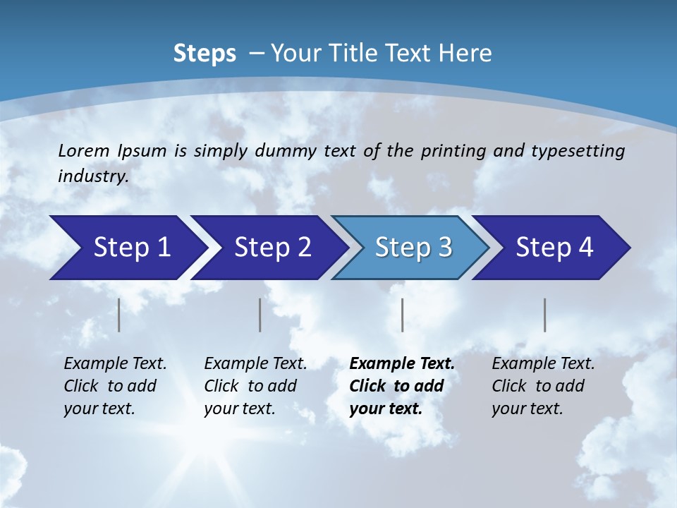 Beautiful Sky With Bright Sun And Fluffy Clouds PowerPoint Template