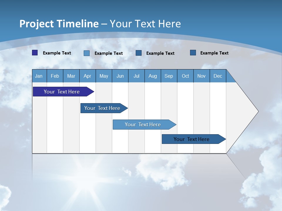 Beautiful Sky With Bright Sun And Fluffy Clouds PowerPoint Template