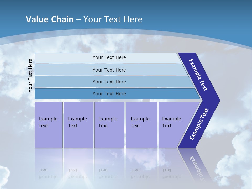 Beautiful Sky With Bright Sun And Fluffy Clouds PowerPoint Template