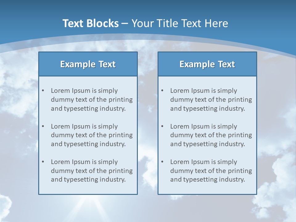 Beautiful Sky With Bright Sun And Fluffy Clouds PowerPoint Template