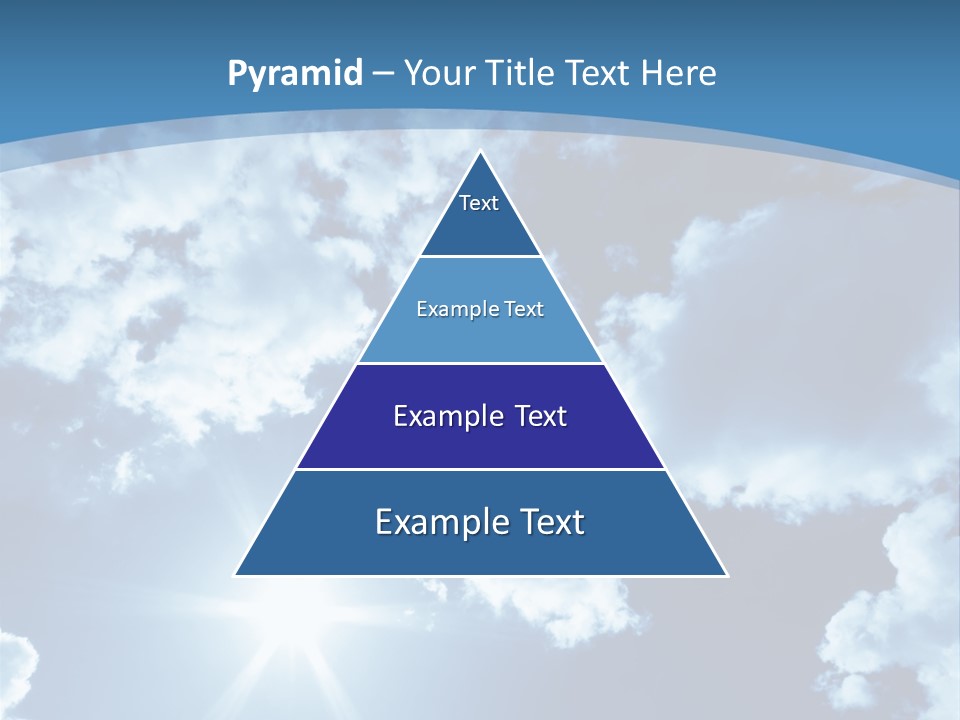 Beautiful Sky With Bright Sun And Fluffy Clouds PowerPoint Template