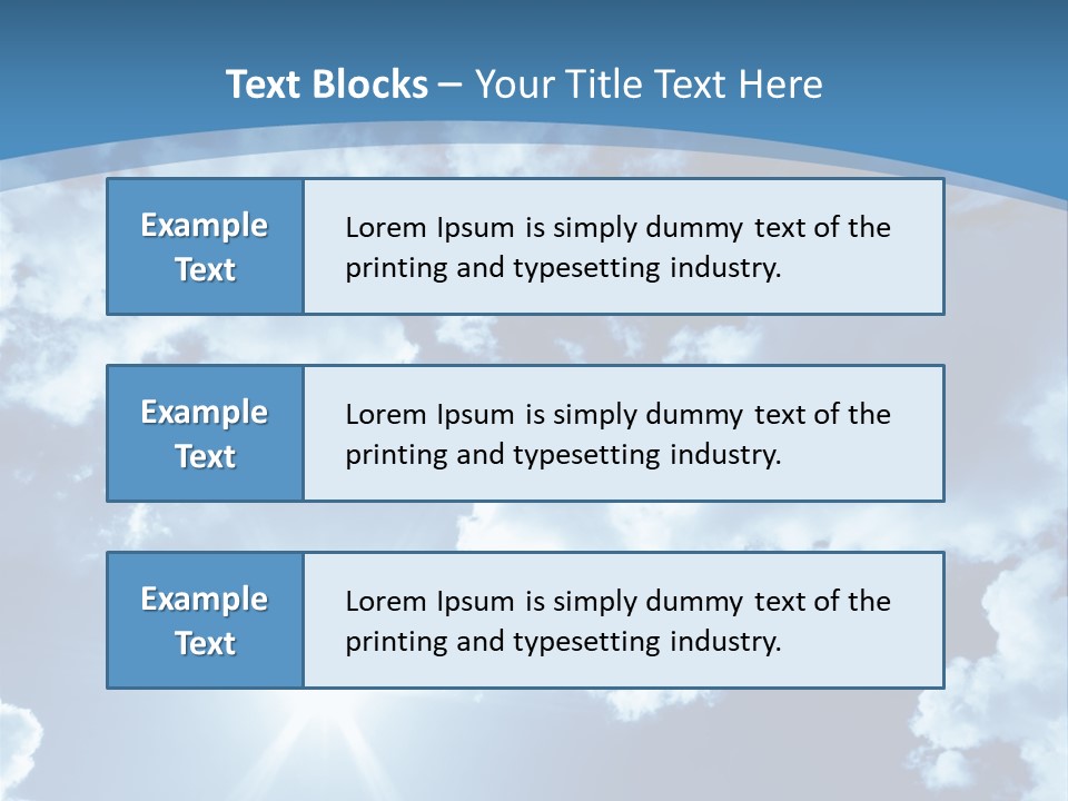Beautiful Sky With Bright Sun And Fluffy Clouds PowerPoint Template