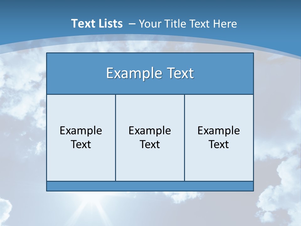 Beautiful Sky With Bright Sun And Fluffy Clouds PowerPoint Template