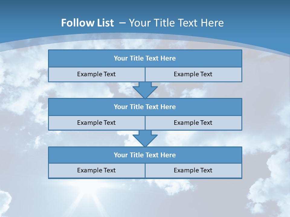 Beautiful Sky With Bright Sun And Fluffy Clouds PowerPoint Template