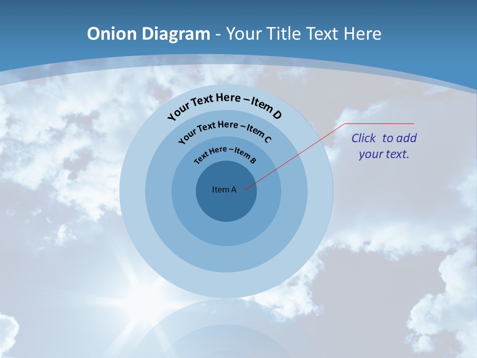 Beautiful Sky With Bright Sun And Fluffy Clouds PowerPoint Template