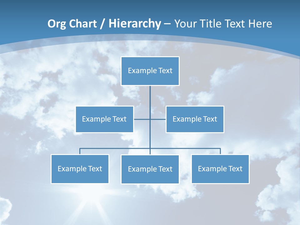 Beautiful Sky With Bright Sun And Fluffy Clouds PowerPoint Template
