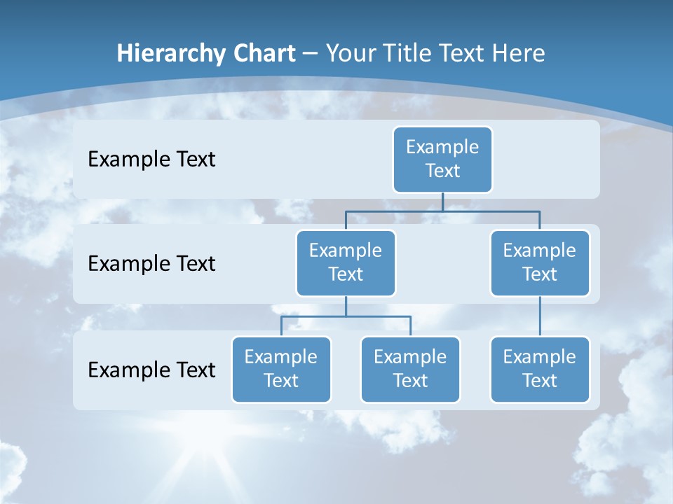 Beautiful Sky With Bright Sun And Fluffy Clouds PowerPoint Template