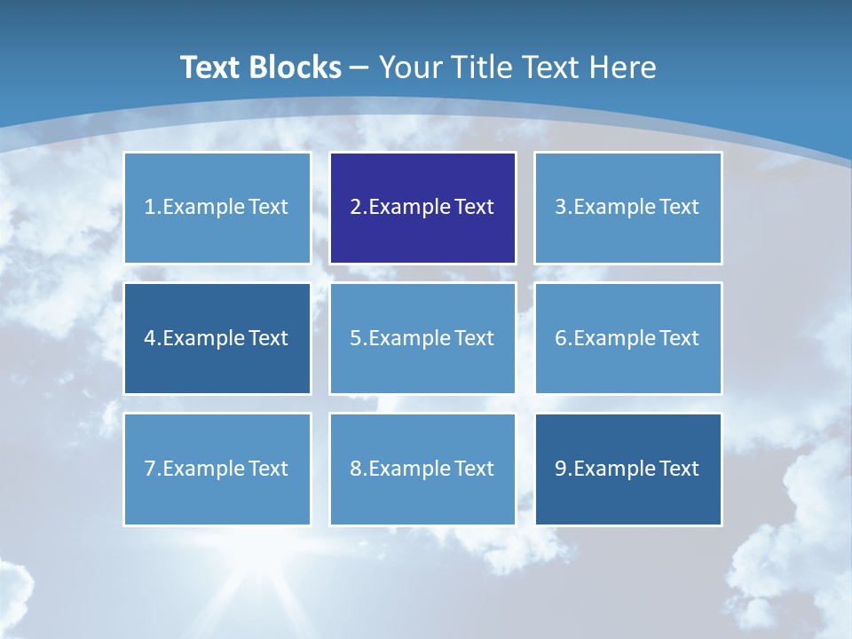 Beautiful Sky With Bright Sun And Fluffy Clouds PowerPoint Template