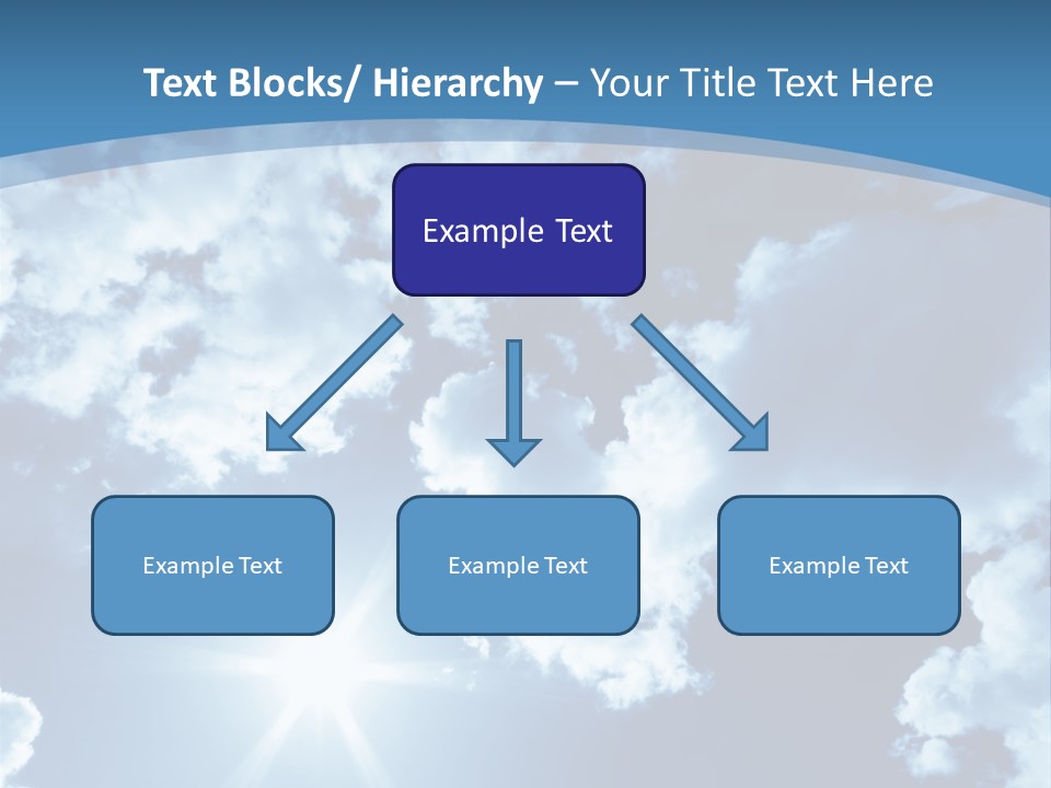 Beautiful Sky With Bright Sun And Fluffy Clouds PowerPoint Template