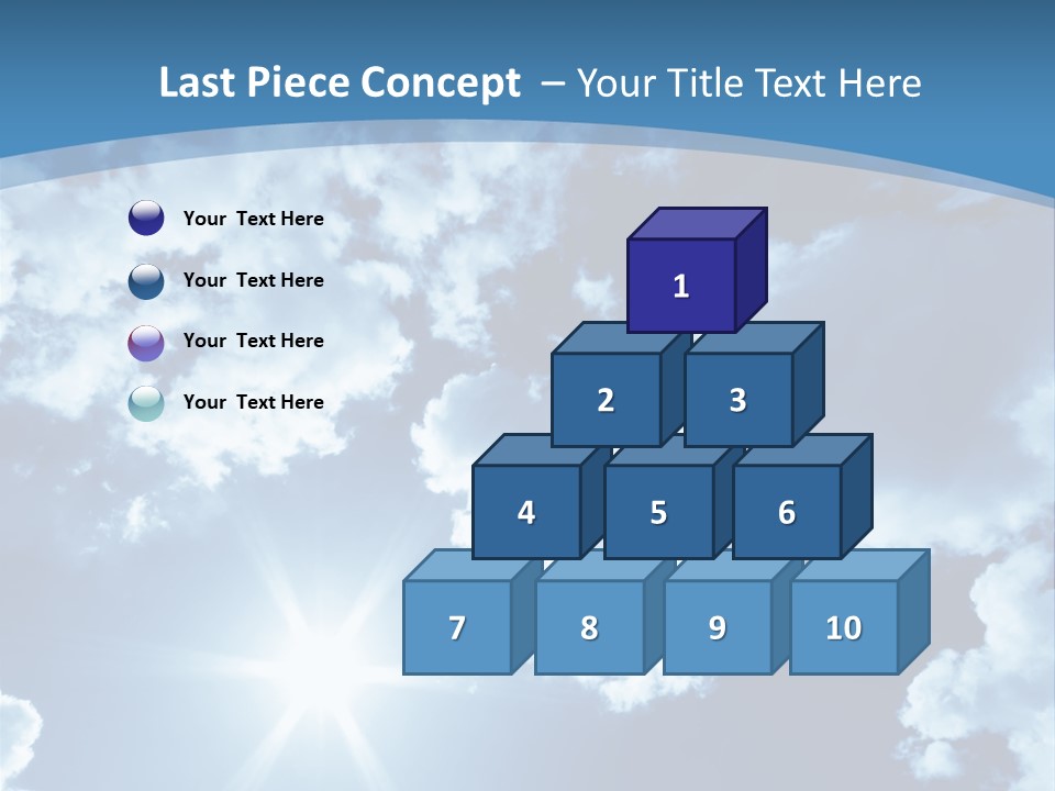 Beautiful Sky With Bright Sun And Fluffy Clouds PowerPoint Template