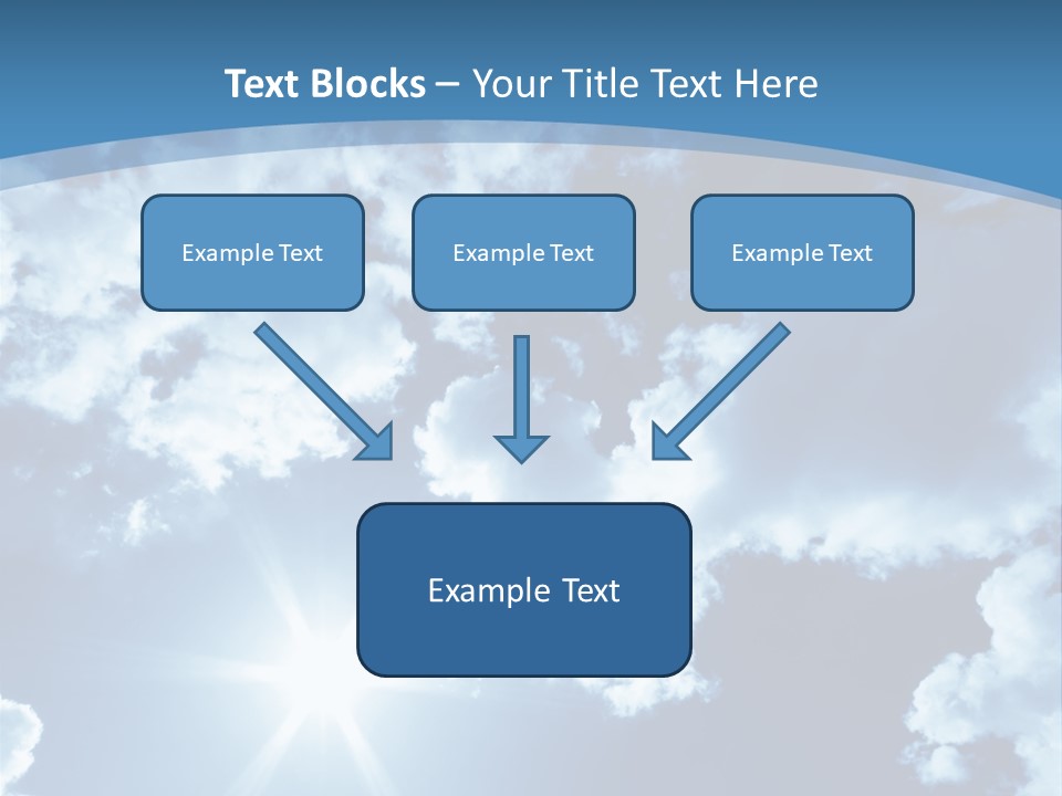 Beautiful Sky With Bright Sun And Fluffy Clouds PowerPoint Template