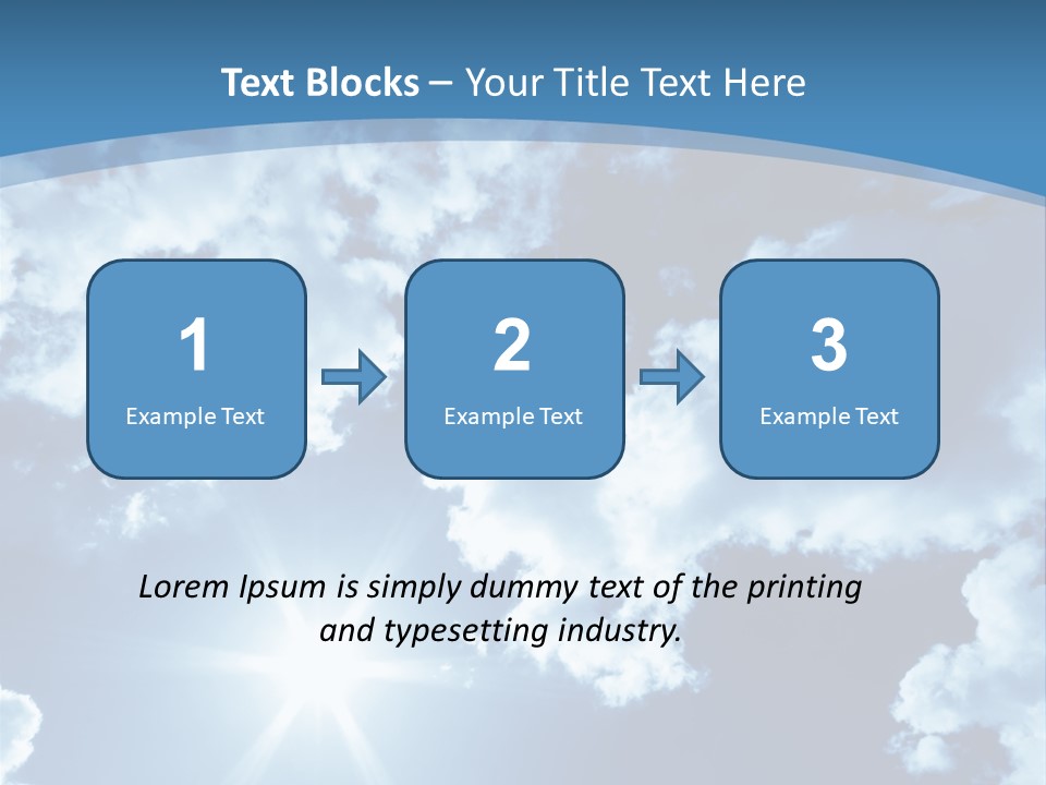 Beautiful Sky With Bright Sun And Fluffy Clouds PowerPoint Template