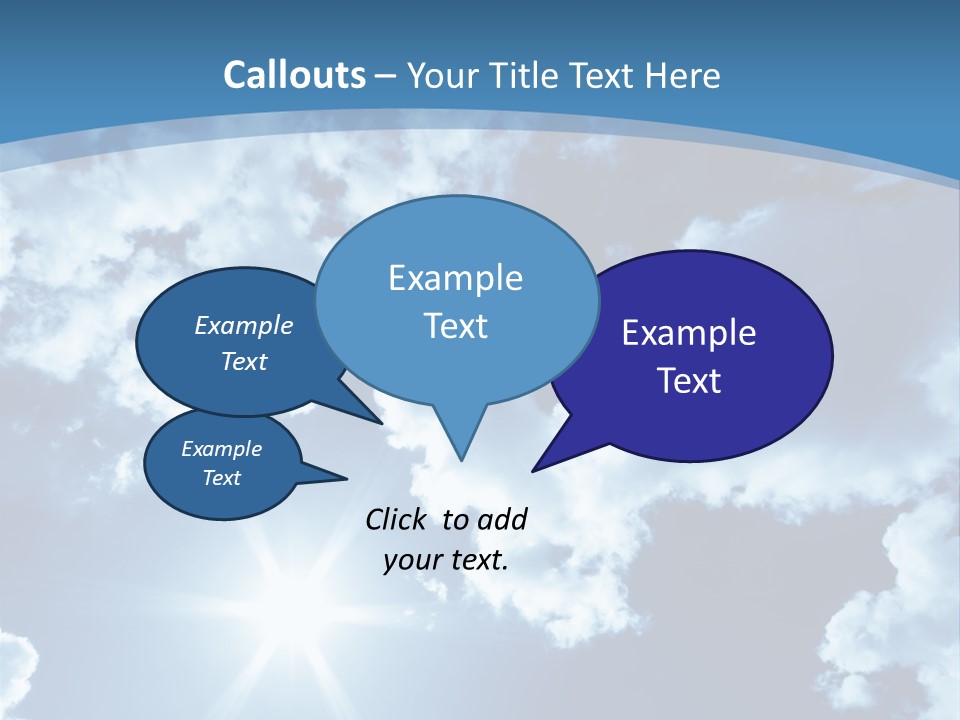 Beautiful Sky With Bright Sun And Fluffy Clouds PowerPoint Template