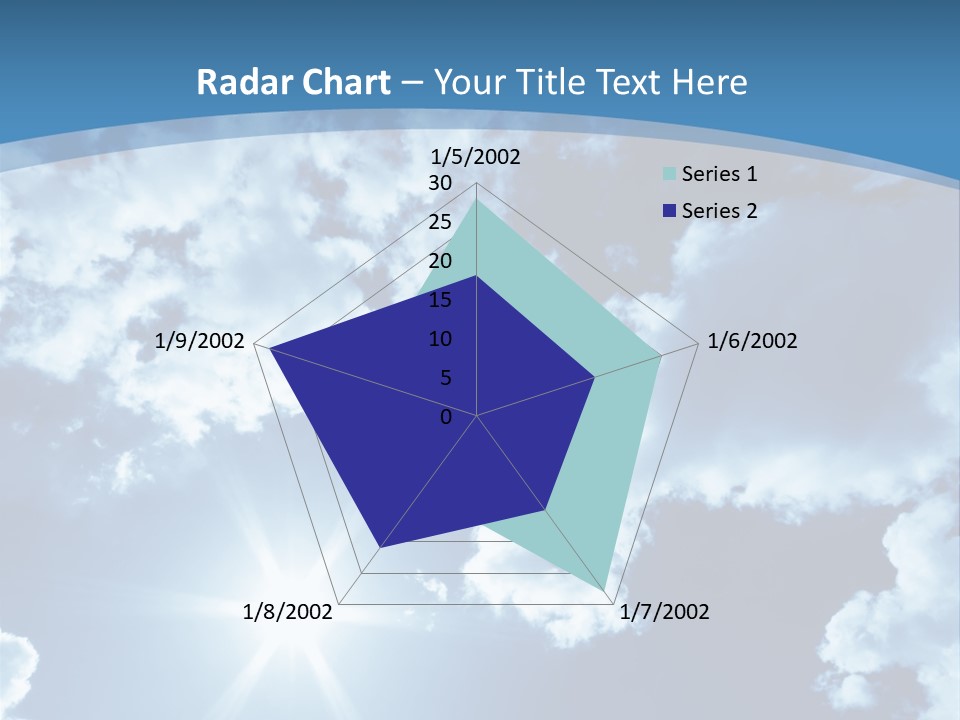 Beautiful Sky With Bright Sun And Fluffy Clouds PowerPoint Template