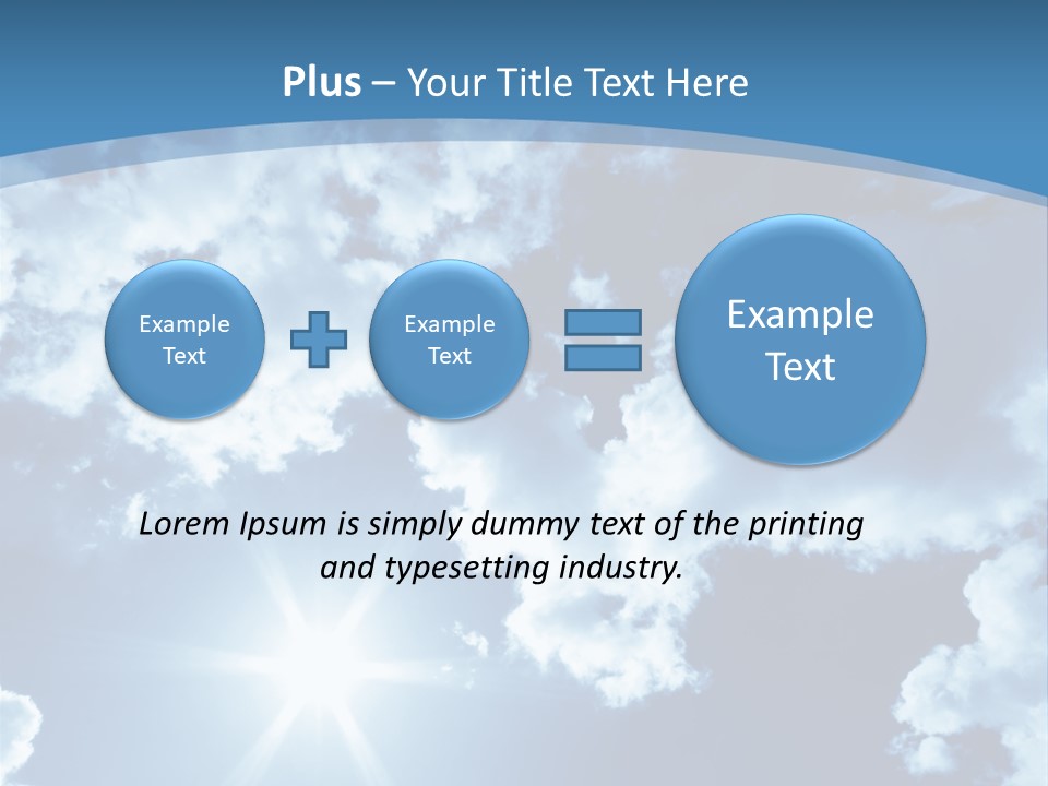 Beautiful Sky With Bright Sun And Fluffy Clouds PowerPoint Template