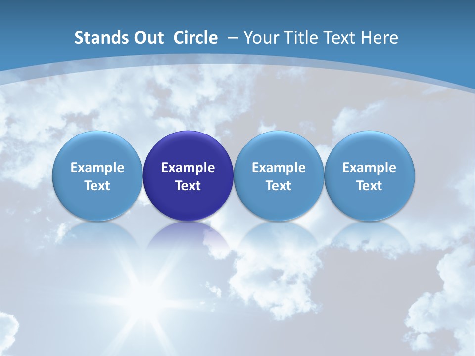 Beautiful Sky With Bright Sun And Fluffy Clouds PowerPoint Template