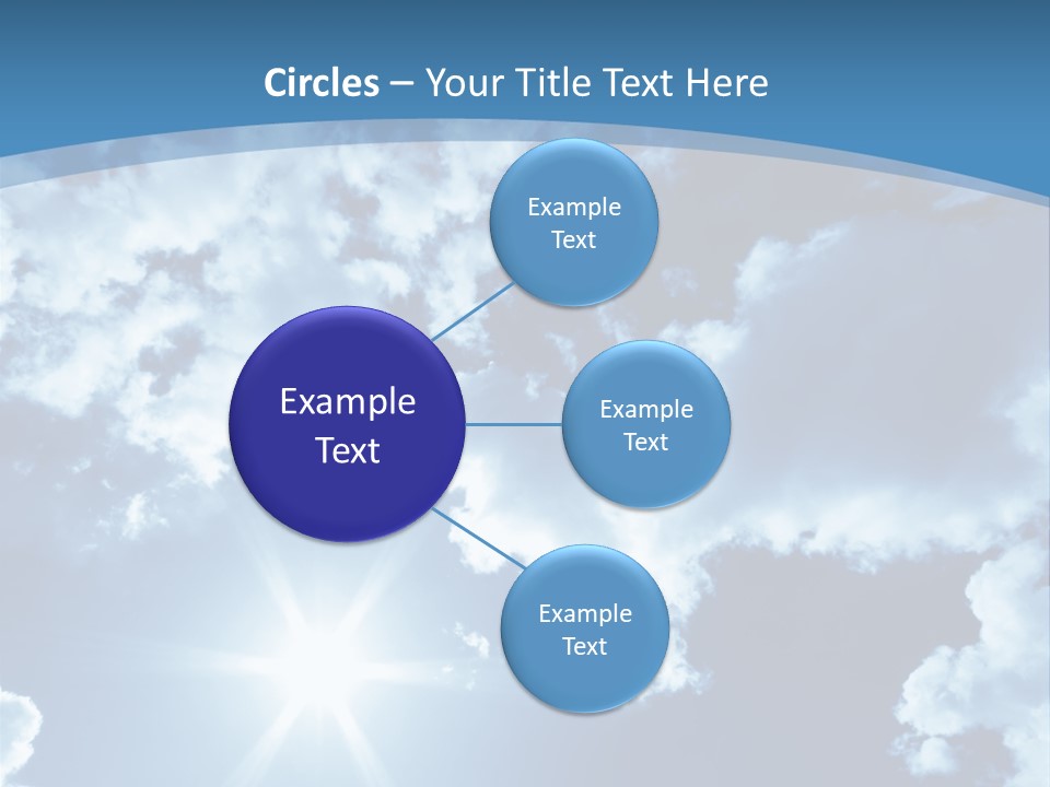 Beautiful Sky With Bright Sun And Fluffy Clouds PowerPoint Template