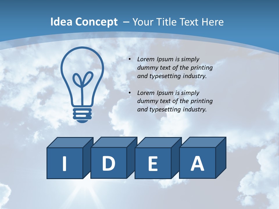 Beautiful Sky With Bright Sun And Fluffy Clouds PowerPoint Template