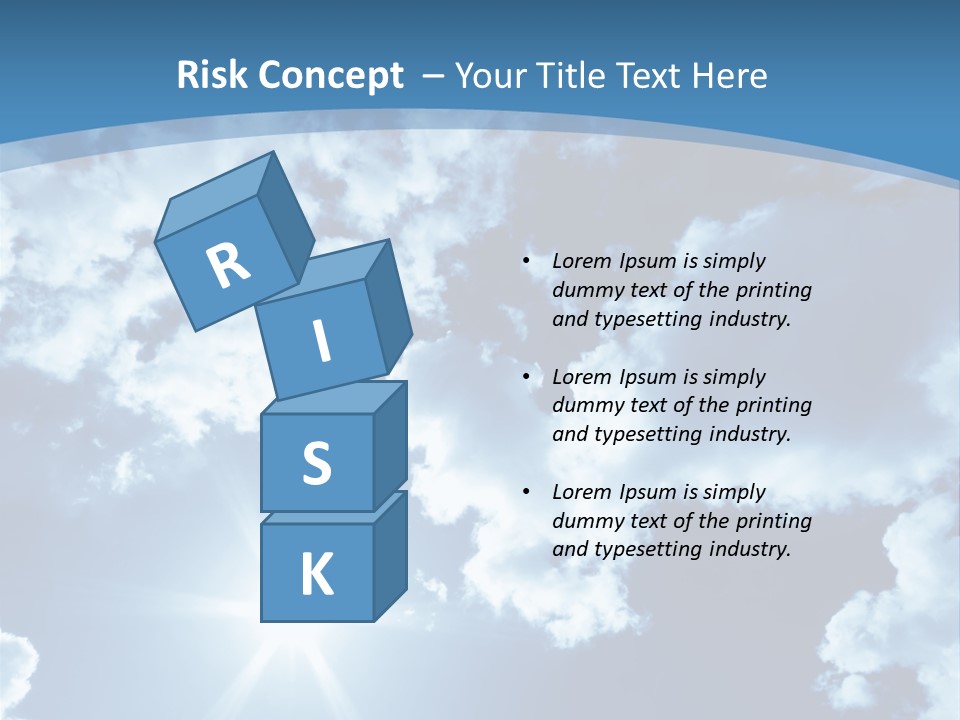 Beautiful Sky With Bright Sun And Fluffy Clouds PowerPoint Template