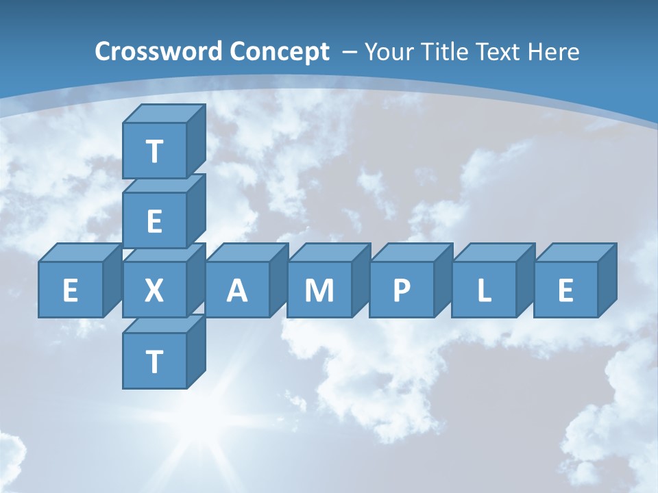 Beautiful Sky With Bright Sun And Fluffy Clouds PowerPoint Template