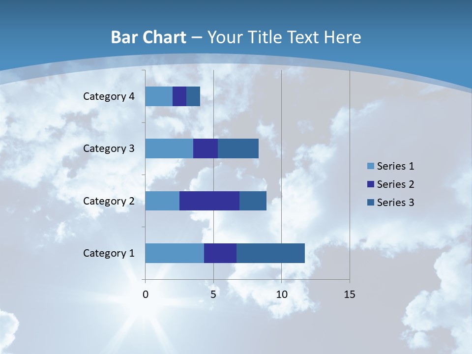 Beautiful Sky With Bright Sun And Fluffy Clouds PowerPoint Template