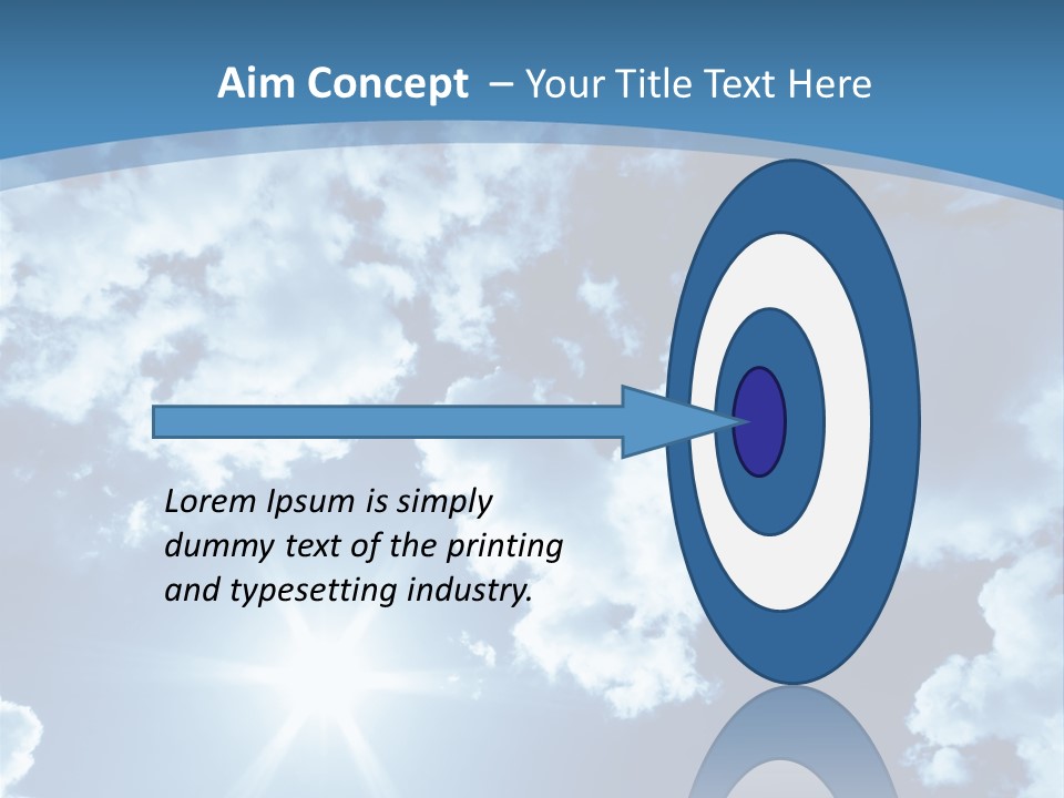 Beautiful Sky With Bright Sun And Fluffy Clouds PowerPoint Template