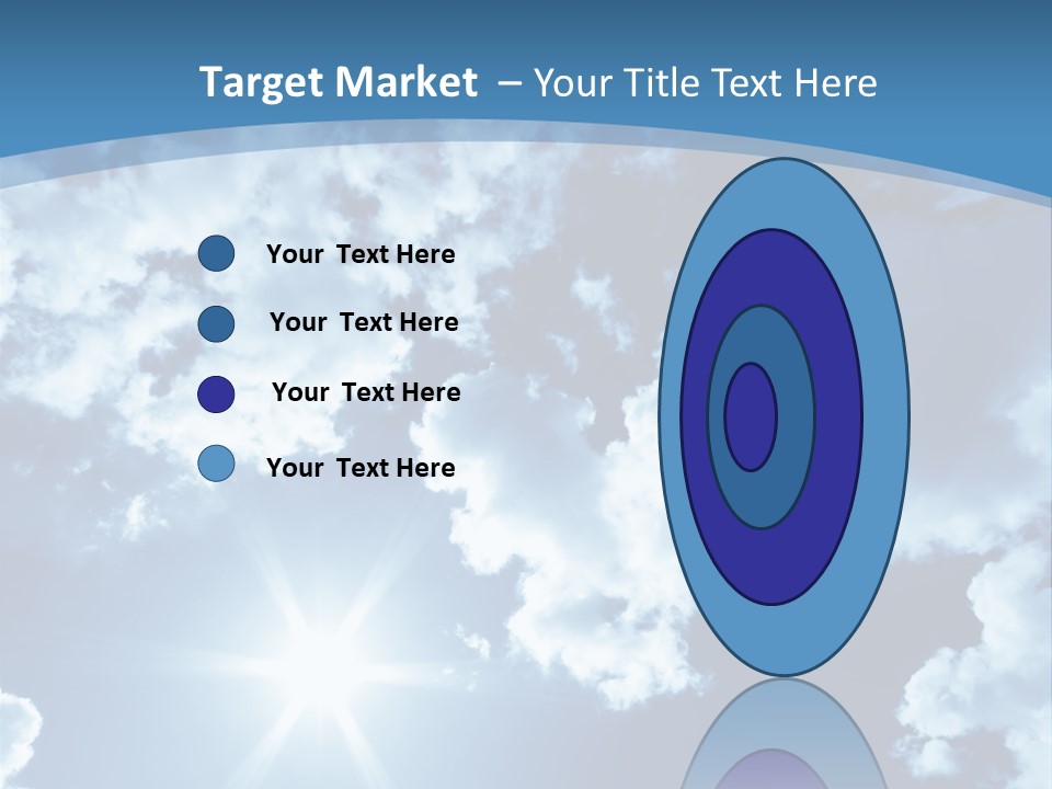 Beautiful Sky With Bright Sun And Fluffy Clouds PowerPoint Template