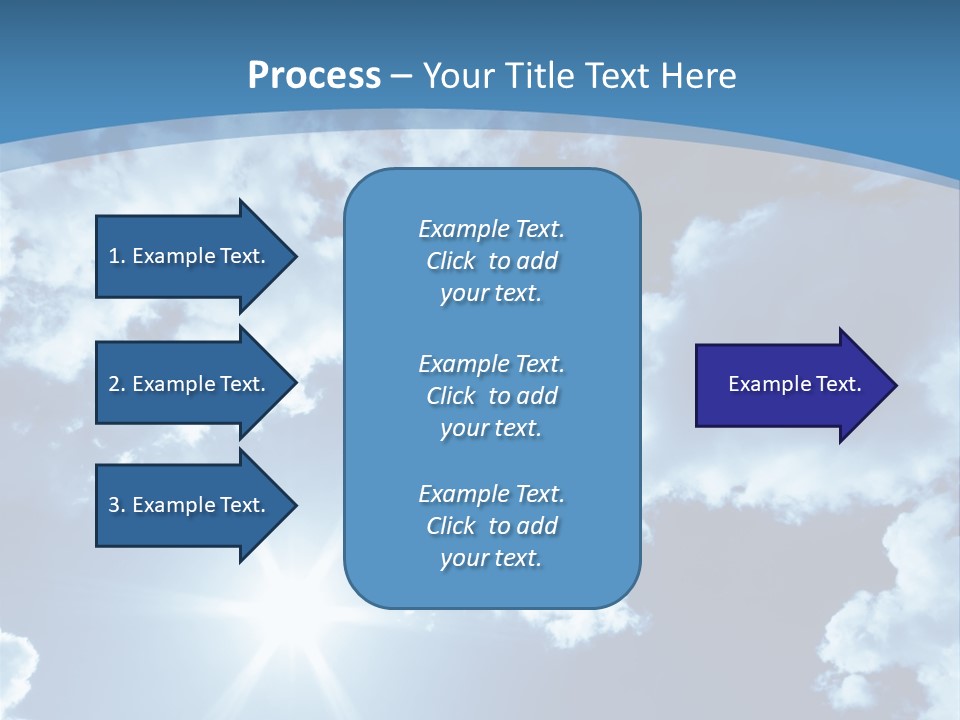 Beautiful Sky With Bright Sun And Fluffy Clouds PowerPoint Template