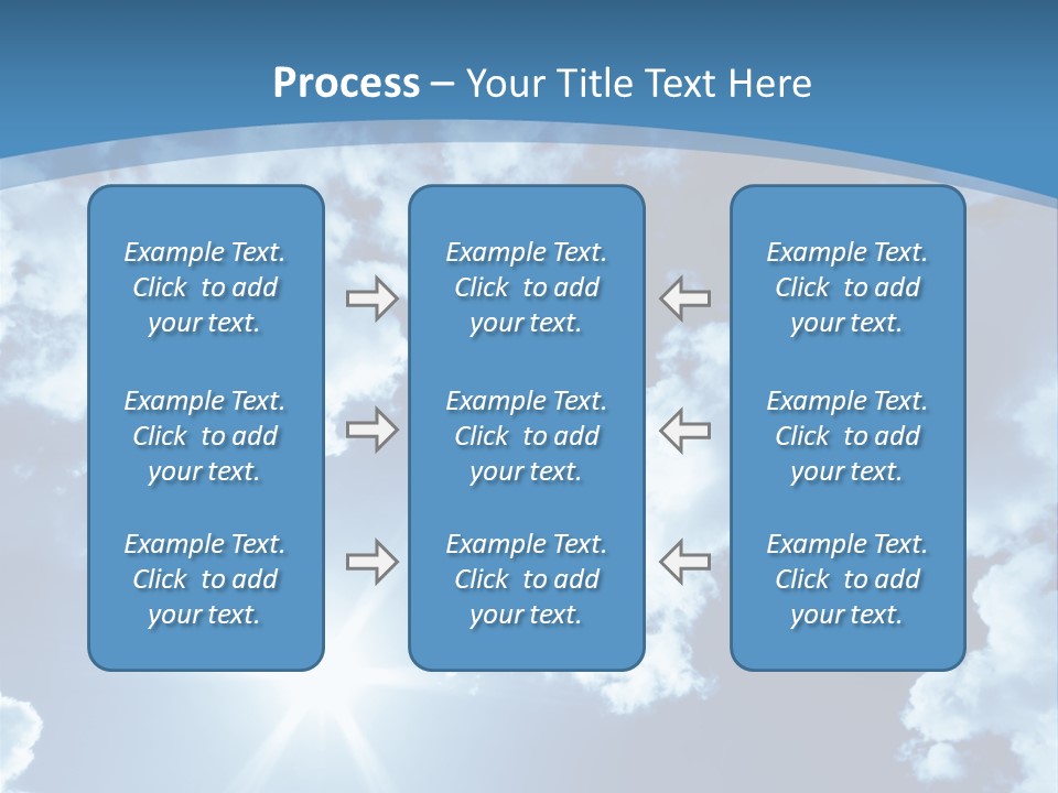 Beautiful Sky With Bright Sun And Fluffy Clouds PowerPoint Template