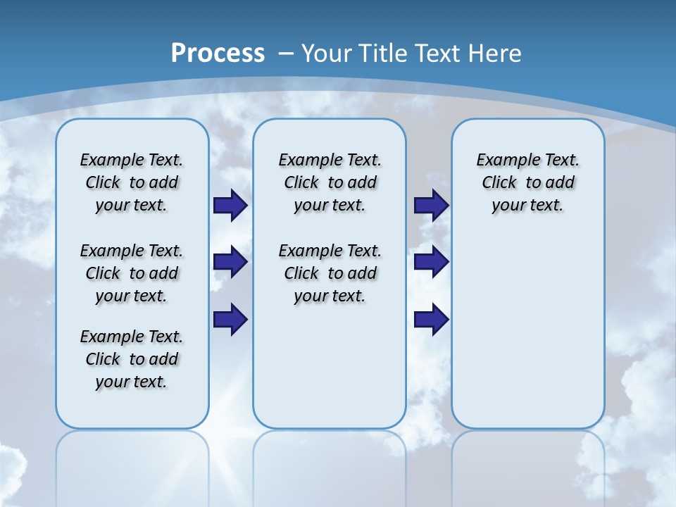 Beautiful Sky With Bright Sun And Fluffy Clouds PowerPoint Template