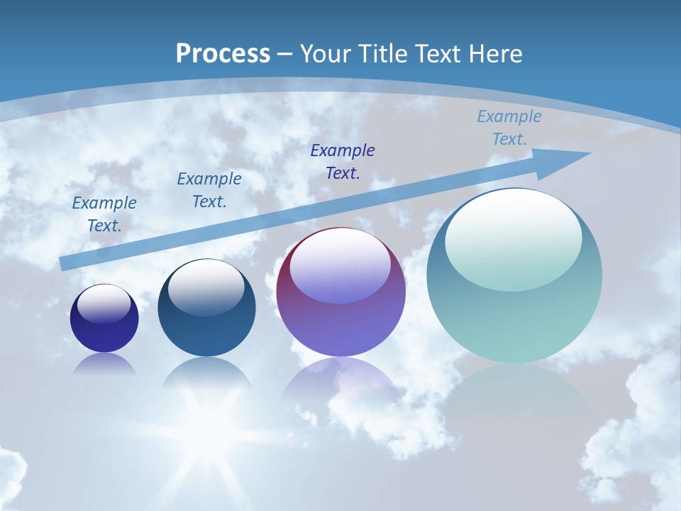 Beautiful Sky With Bright Sun And Fluffy Clouds PowerPoint Template