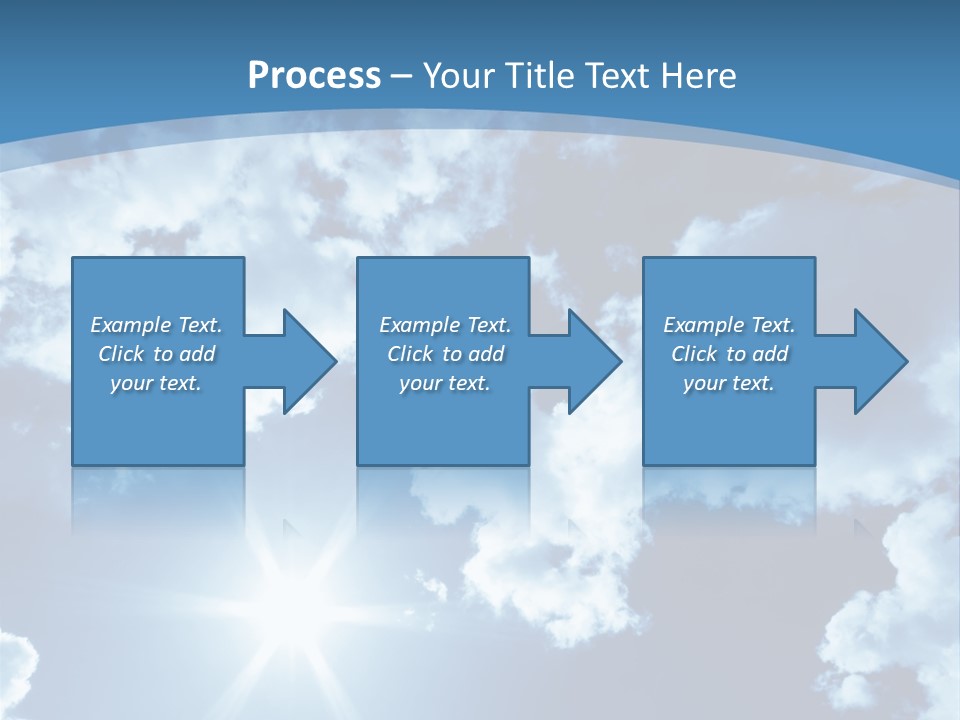 Beautiful Sky With Bright Sun And Fluffy Clouds PowerPoint Template