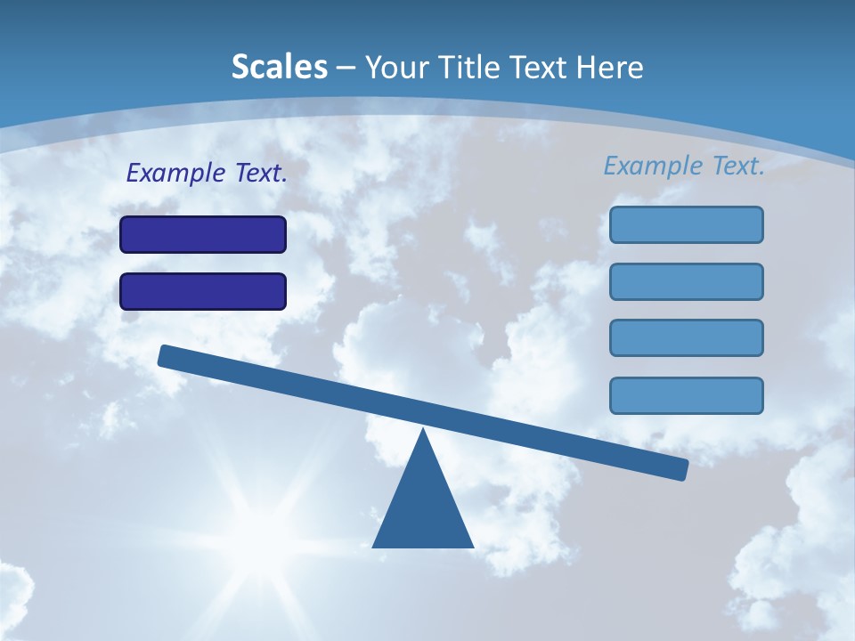 Beautiful Sky With Bright Sun And Fluffy Clouds PowerPoint Template