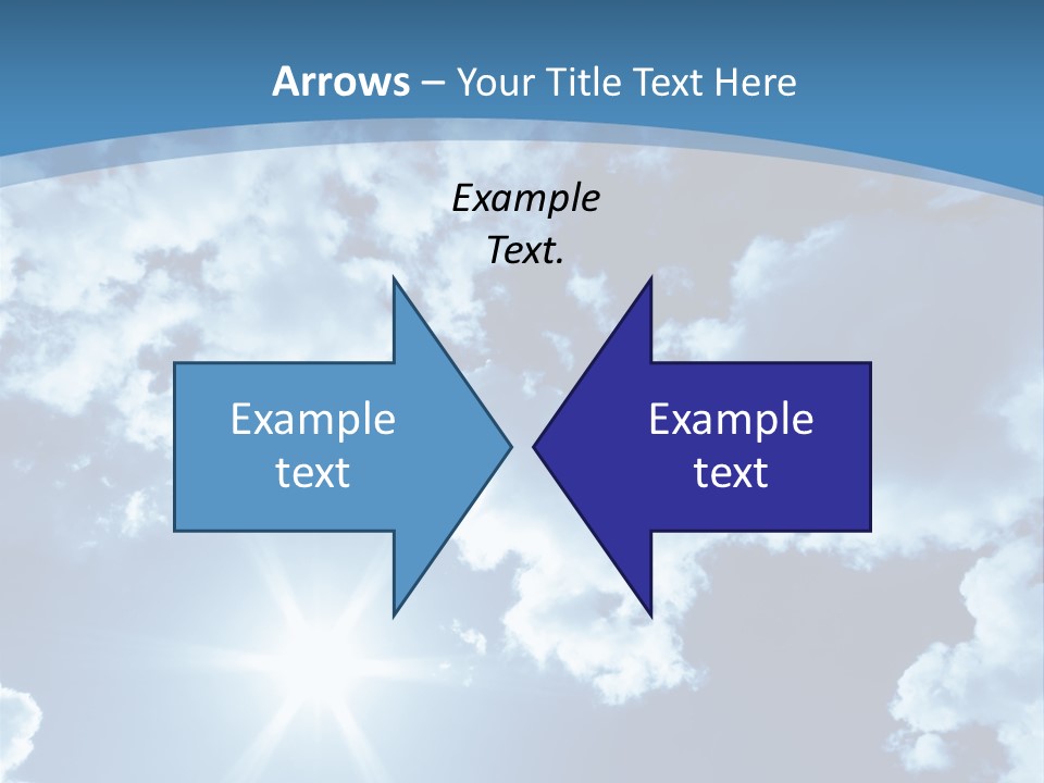 Beautiful Sky With Bright Sun And Fluffy Clouds PowerPoint Template